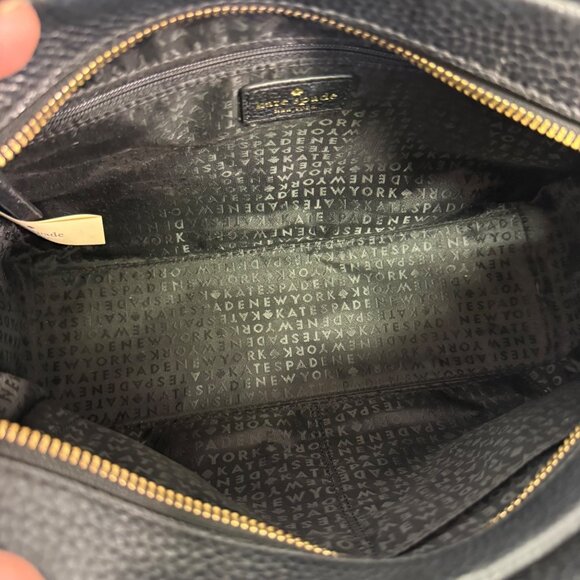 Kate Spade Sawyer Henderson Street Black Satchel Pumise Leather CrossbodyBag Bow - Picture 7 of 16